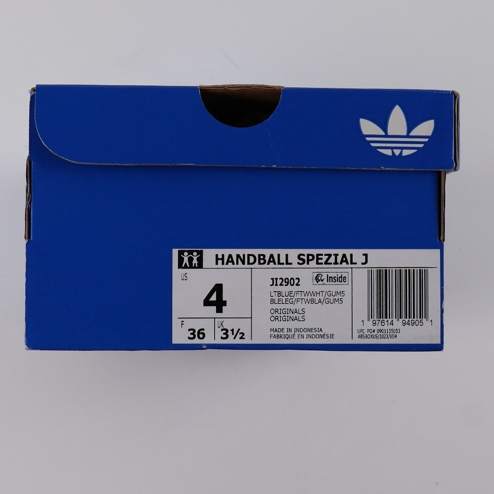 Adidas Handball Spezial J Light Blue White Gum 4Y Suede NWT - Picture 6 of 8